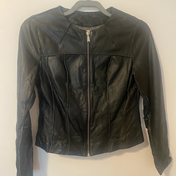 Michael Kors - Black Leather Jacket - Picture 1 of 4